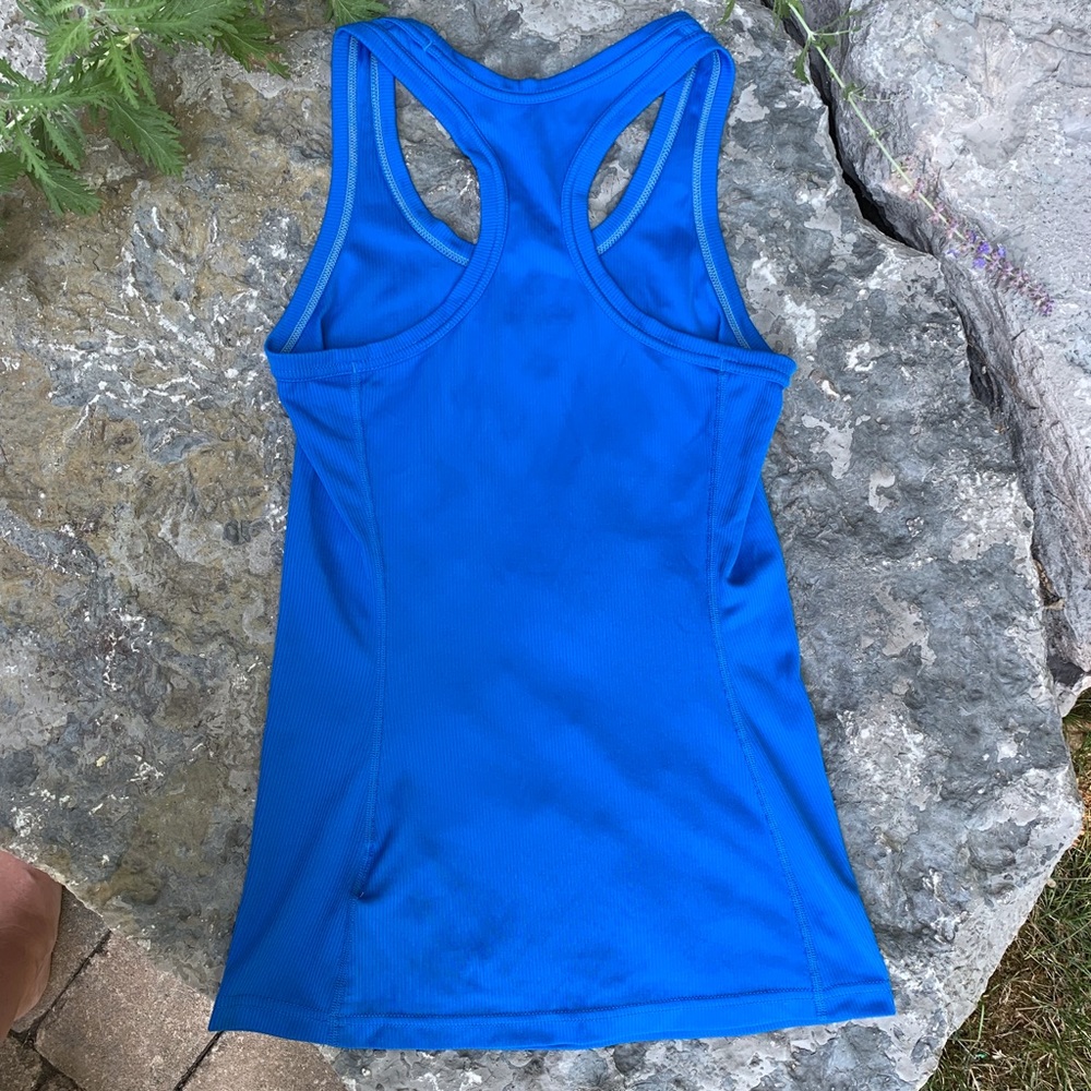 🌼3/$30 Blue Nike Racerback Ribbed Tank Top Tight Fit - Picture 5 of 7